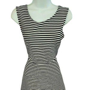 George Black and White Sleeveless  Striped Dress S